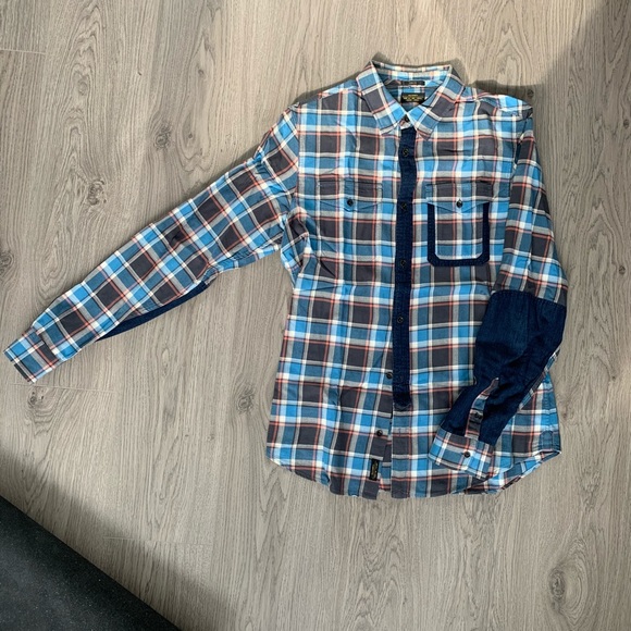 All Saints Plaid / Denim Shirt - Picture 2 of 5